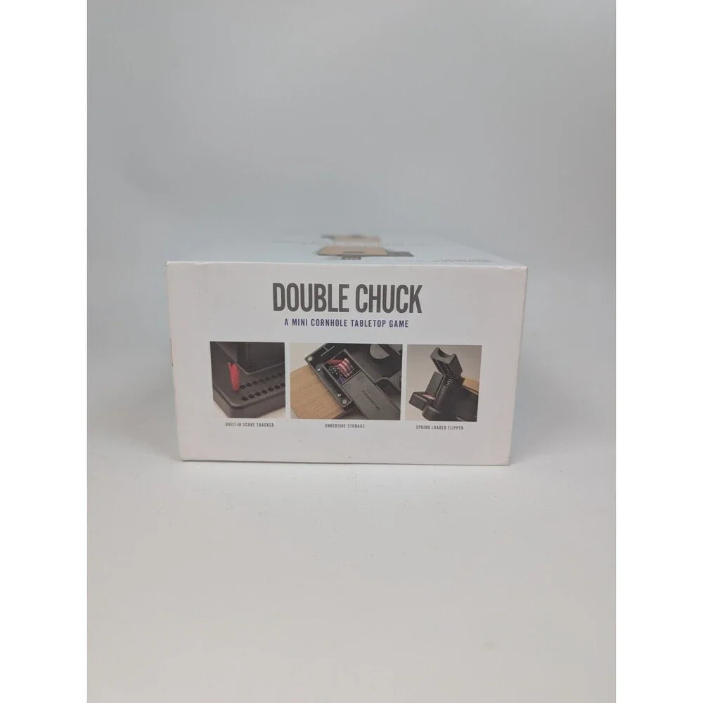 Double Chuck Mini Tabletop Cornhole Game Official ACA Complete Bamboo Toss Set